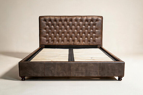 DERİ YATAK KAHVE 180x200cm RBD002 - 1