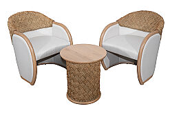 DEVON FİSKOS SET 2 SANDALYE 68x63x78cm + SEHPA 50x50x55cm EQ 25 014-15-S - 2