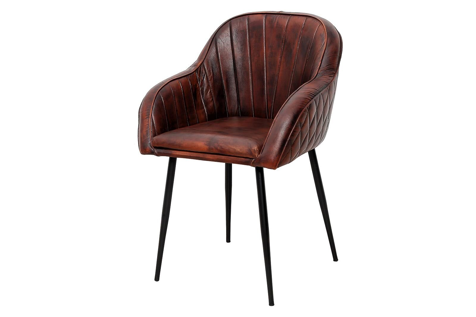 DF18/93 KOLLU SANDALYE DERI KAHVE RETRO 60x58x84cm Kervan Mobilya