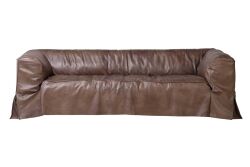 DÖRTLÜ DERİ KOLTUK KAHVE 94x330x67cm RS595-4 - KOLTUK DÖRTLÜ