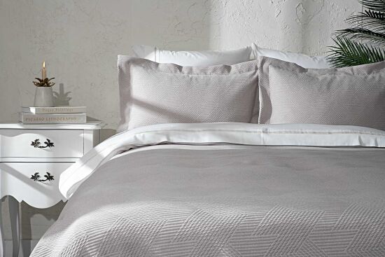 DRAGOS PİKE-YATAK ÖRTÜSÜ 240x250 3 PRC GRİ - 1