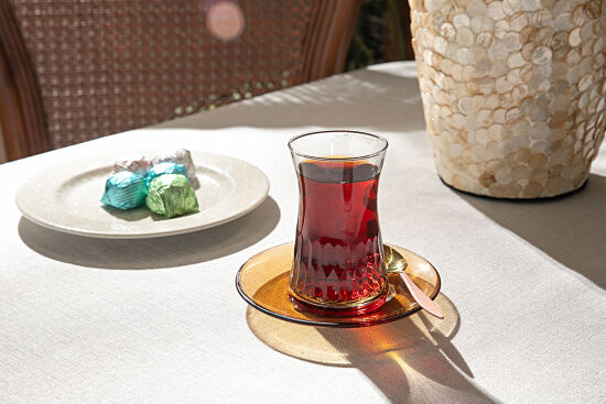 DROP 6'LI ÇAY BARDAĞI - TABAĞI BAL - 3