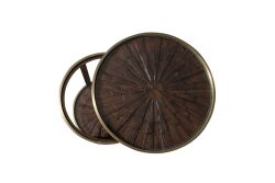 ELEGANCE 2'Lİ ZİGON SEHPA PİRİNÇ ESKİTME (47x47 H:50,5cm + 37,5x37,5 H:45,5 cm) - 3