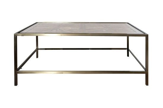 ELEGANCE DİKDÖRTGEN ORTA SEHPA PİRİNÇ ESKİTME 70X120X46 CM - 1