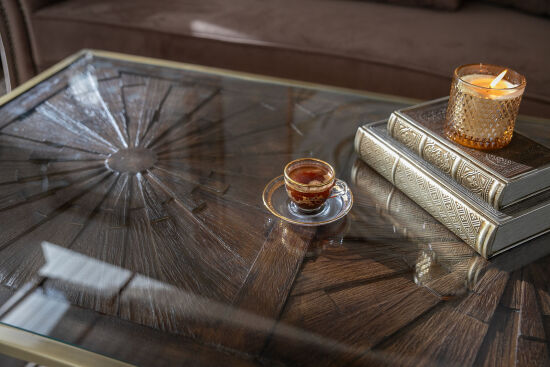 ELEGANCE DİKDÖRTGEN ORTA SEHPA PİRİNÇ ESKİTME 70X120X46 CM - 5