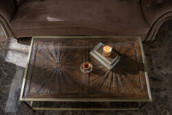 ELEGANCE DİKDÖRTGEN ORTA SEHPA PİRİNÇ ESKİTME 70X120X46 CM - 6