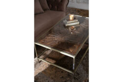 ELEGANCE DİKDÖRTGEN ORTA SEHPA PİRİNÇ ESKİTME 70X120X46 CM - 8