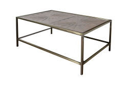 ELEGANCE DİKDÖRTGEN ORTA SEHPA PİRİNÇ ESKİTME 70X120X46 CM - 2