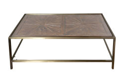 ELEGANCE DİKDÖRTGEN ORTA SEHPA PİRİNÇ ESKİTME 70X120X46 CM - 3