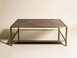ELEGANCE DİKDÖRTGEN ORTA SEHPA PİRİNÇ ESKİTME 70X120X46 CM - KERVAN