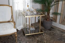ELEGANCE SERVİS ARABASI DİKDÖRTGEN PİRİNÇ ESKİTME (73x50 H:81,5cm) - Thumbnail