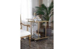 ELEGANCE SERVİS ARABASI DİKDÖRTGEN PİRİNÇ ESKİTME (73x50 H:81,5cm) - Thumbnail