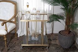 ELEGANCE SERVİS ARABASI DİKDÖRTGEN PİRİNÇ ESKİTME (73x50 H:81,5cm) - Thumbnail