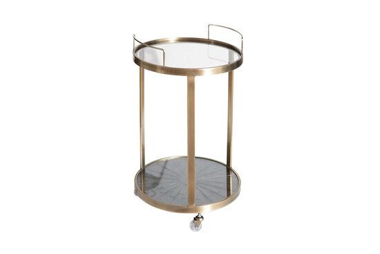 ELEGANCE SERVİS ARABASI YUVARLAK PİRİNÇ ESKİTME (46,5x46,5 H:76,5cm)