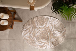 KERVAN - ELLOY OVAL PASPAS EKRU-BEJ-SİLVER 90x120cm