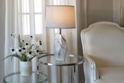 EMİLA ORTA BOY MASA LAMBASI BEYAZ 30x53 cm - 3