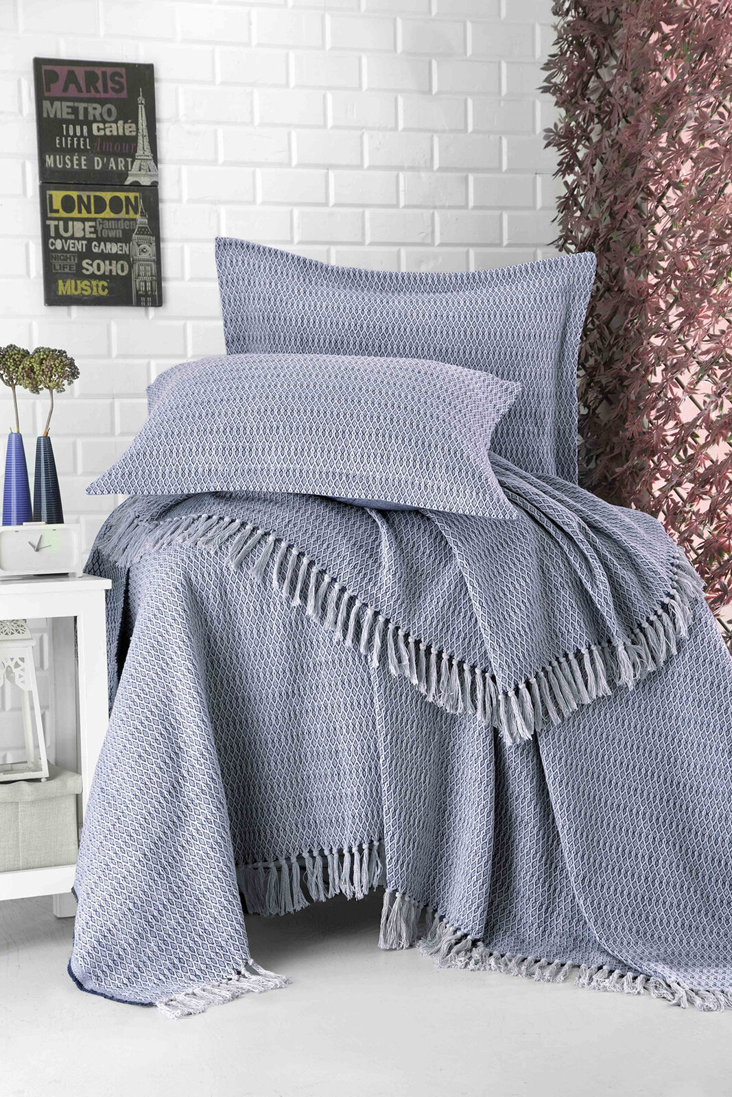 ETNIK YATAK ORTUSU 240x250 cm CK. 3 PRC. INDIGO Kervan Mobilya