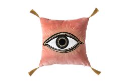 EVIL EYE KIRLENT ( ACHSH320 ) BEJ 45X45 CM - DEKORATİF KIRLENT
