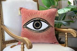 EVIL EYE KIRLENT ( ACHSH320 ) BEJ 45X45 CM - 4