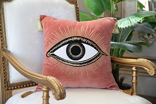 EVIL EYE KIRLENT ( ACHSH320 ) BEJ 45X45 CM - 4