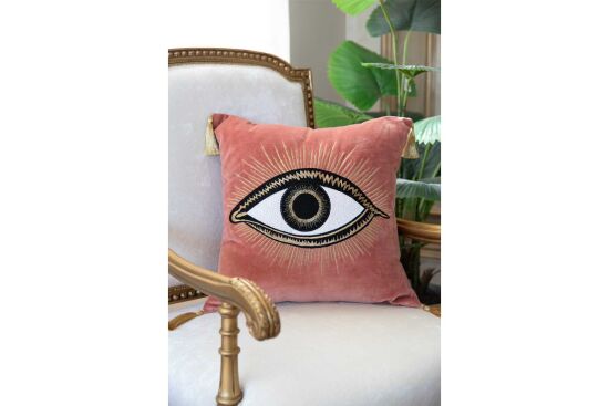 EVIL EYE KIRLENT ( ACHSH320 ) BEJ 45X45 CM - 5