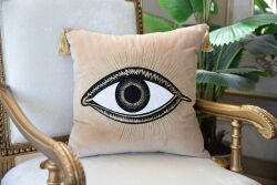EVIL EYE KIRLENT ( ACHSH320 ) BEJ 45X45 CM - 4