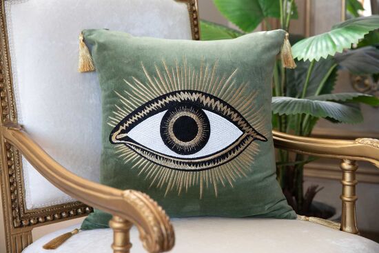 EVIL EYE KIRLENT ( ACHSH322 ) KOYU YESIL 45X45 CM - 4