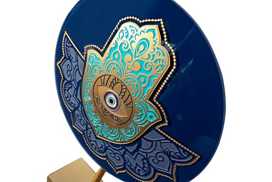 FATMA ANANIN ELİ AYAKLI DEKORATİF OBJE MAVİ 18x26 CM - 4