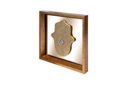 FATMA ANANIN ELİ AYNALI ÇERÇEVELİ DUVAR DEKOR GOLD 22X22 CM - 2