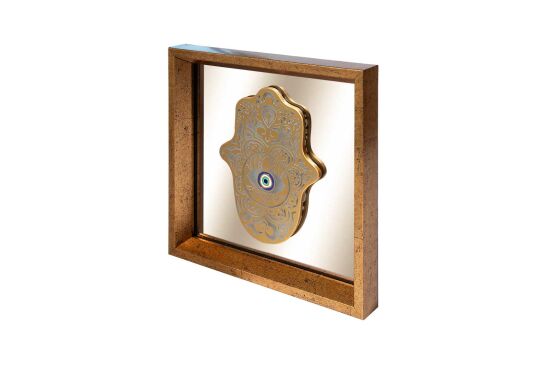 FATMA ANANIN ELİ AYNALI ÇERÇEVELİ DUVAR DEKOR GOLD 22X22 CM - 2
