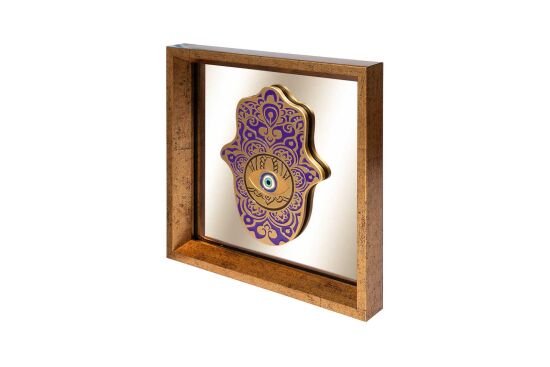 FATMA ANANIN ELİ AYNALI ÇERÇEVELİ DUVAR DEKOR MOR 22X22 CM - 2