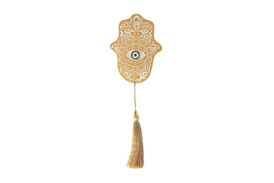 FATMA ANANIN ELİ PÜSKÜLLÜ DUVAR DEKOR GOLD 11X33 CM - 1