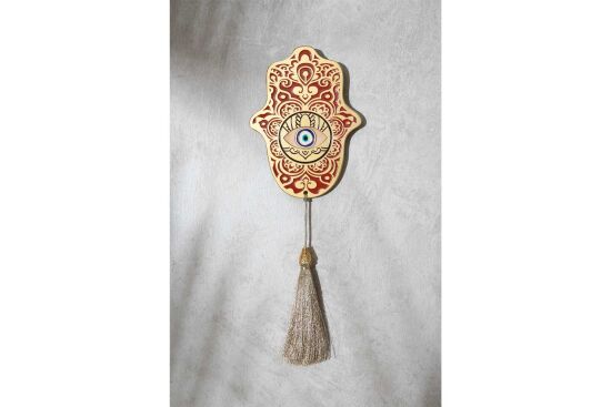 FATMA ANANIN ELİ PÜSKÜLLÜ DUVAR DEKOR KİREMİT 11X33 CM - 2