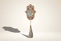 FATMA ANANIN ELİ PÜSKÜLLÜ DUVAR DEKOR KİREMİT 11X33 CM - 1