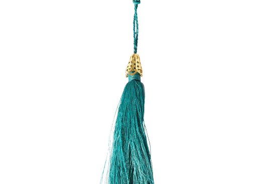 FATMA ANANIN ELİ PÜSKÜLLÜ DUVAR DEKOR TURKUAZ 11X33 CM - 2