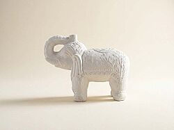 FİL ŞEMSİYE AYAĞI ORTA BOY 17x43x32 cm KREM - DEKORATİF OBJE