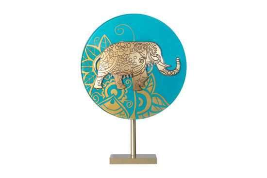 FİLLİ AYAKLI DEKORATİF OBJE TURKUAZ 18x26 CM - 1