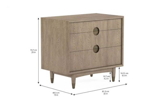 FINN KOMODİN 3 ÇEKMECE KAHVE48x81x74cm 313142-2803 - 6