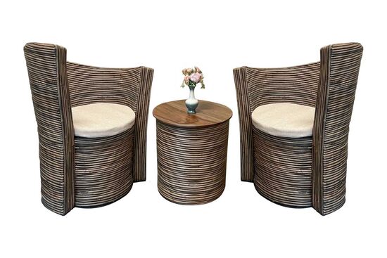 FİSKOS SET 2 SANDALYE+SEHPA 87x70x100cm-54x54x51cm 492