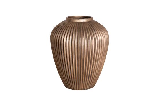 FİTİLLİ VAZO BÜYÜK 25X28 CM GOLD ESKİTME - 1