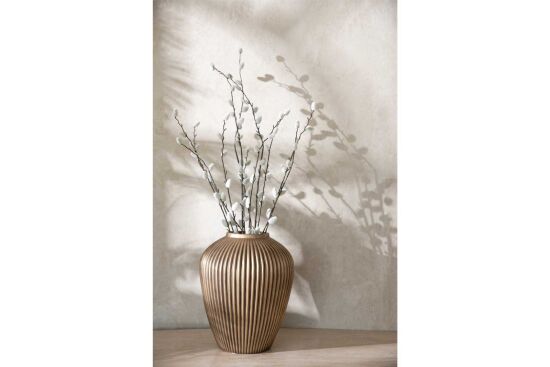 FİTİLLİ VAZO BÜYÜK 25X28 CM GOLD ESKİTME - 2