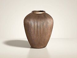FİTİLLİ VAZO BÜYÜK 25X28 CM GOLD ESKİTME - KERVAN