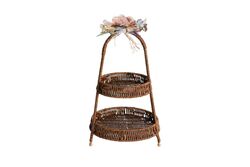 SERVİS-SUNUM - FLORAL 2 KATLI SUNUMLUK 25X25X42 CM (SPT-328)