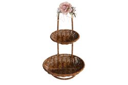 SERVİS-SUNUM - FLORAL 2 KATLI SUNUMLUK 25X39 CM (SPT-335)