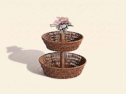 FLORAL 2 KATLI SUNUMLUK 28X34 CM (AHŞAP BORULU) (SPT-336) - SERVİS-SUNUM