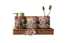 BANYO SETİ - FLORAL BANYO SETİ 4 PRÇ. (SPT-322)
