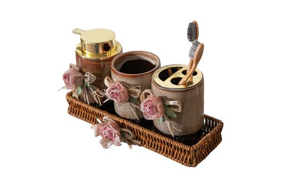 FLORAL BANYO SETİ 4 PRÇ. (SPT-322)