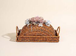 FLORAL KAPAKLI DİKD. TEPSİ (S) 22X31 CM (SPT-279) - TEPSİ