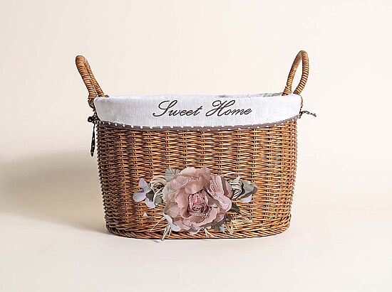 FLORAL KULPLU OVAL SEPET (L) 40X30X24 CM (SPT-319) - 1