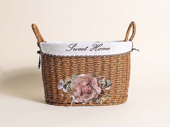 FLORAL KULPLU OVAL SEPET (M) 34X24X20 CM (SPT-319) - 1